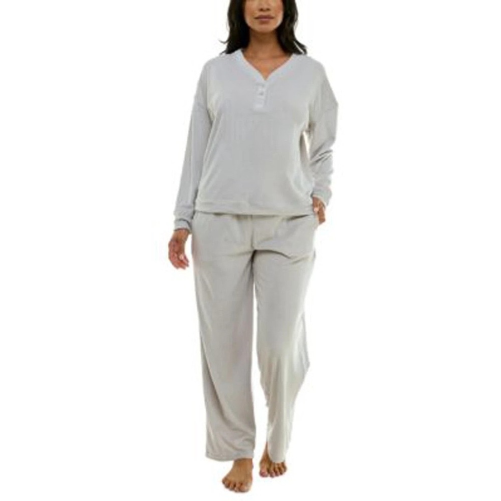 ROUDELAIN Women's 2-PC Rib Velour Pajama‎ Set Size Large Vapor Blye Retail $79